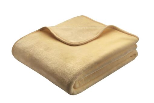 De luxe filt i beige färg storlek är 150 x 200 cm. Materialet är microfibrer mjukt och mysig